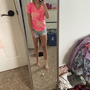 Pink adidas workout tee